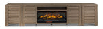 Great Falls 3-Piece Fireplace Entertainment Unit - Grey with electric fireplace, open shelf and four closed storage cabinets