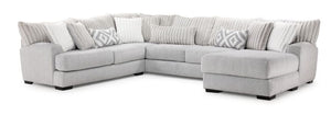 Haisley 3-Piece Sectional with Right-Facing Chaise - Grey