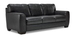 Halden Leather Sofa and Loveseat Set - Carbon Grey