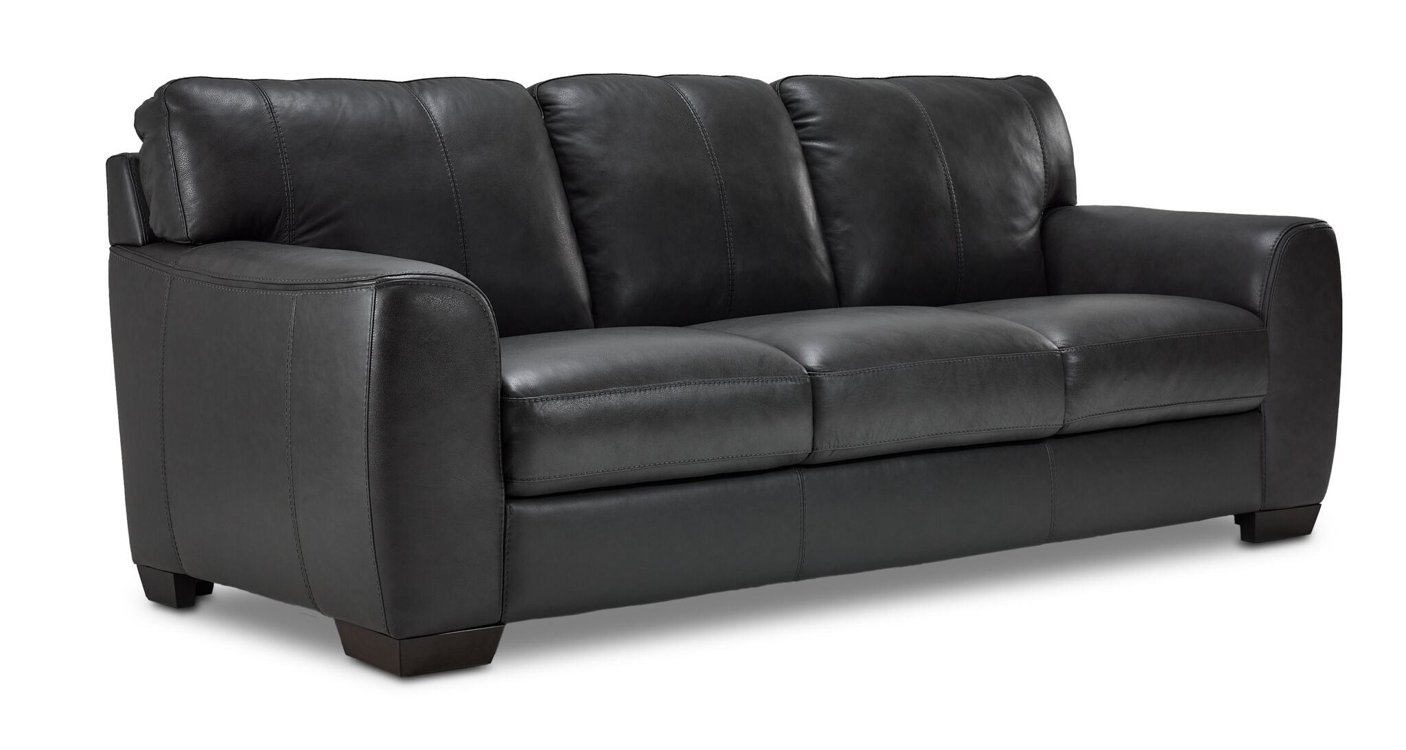 Halden Leather Sofa and Loveseat Set - Carbon Grey