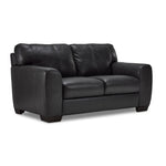 Halden Leather Loveseat - Carbon Grey