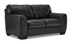 Halden Leather Sofa and Loveseat Set - Carbon Grey
