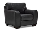 Halden Leather Sofa, Loveseat and Chair Set - Carbon Grey
