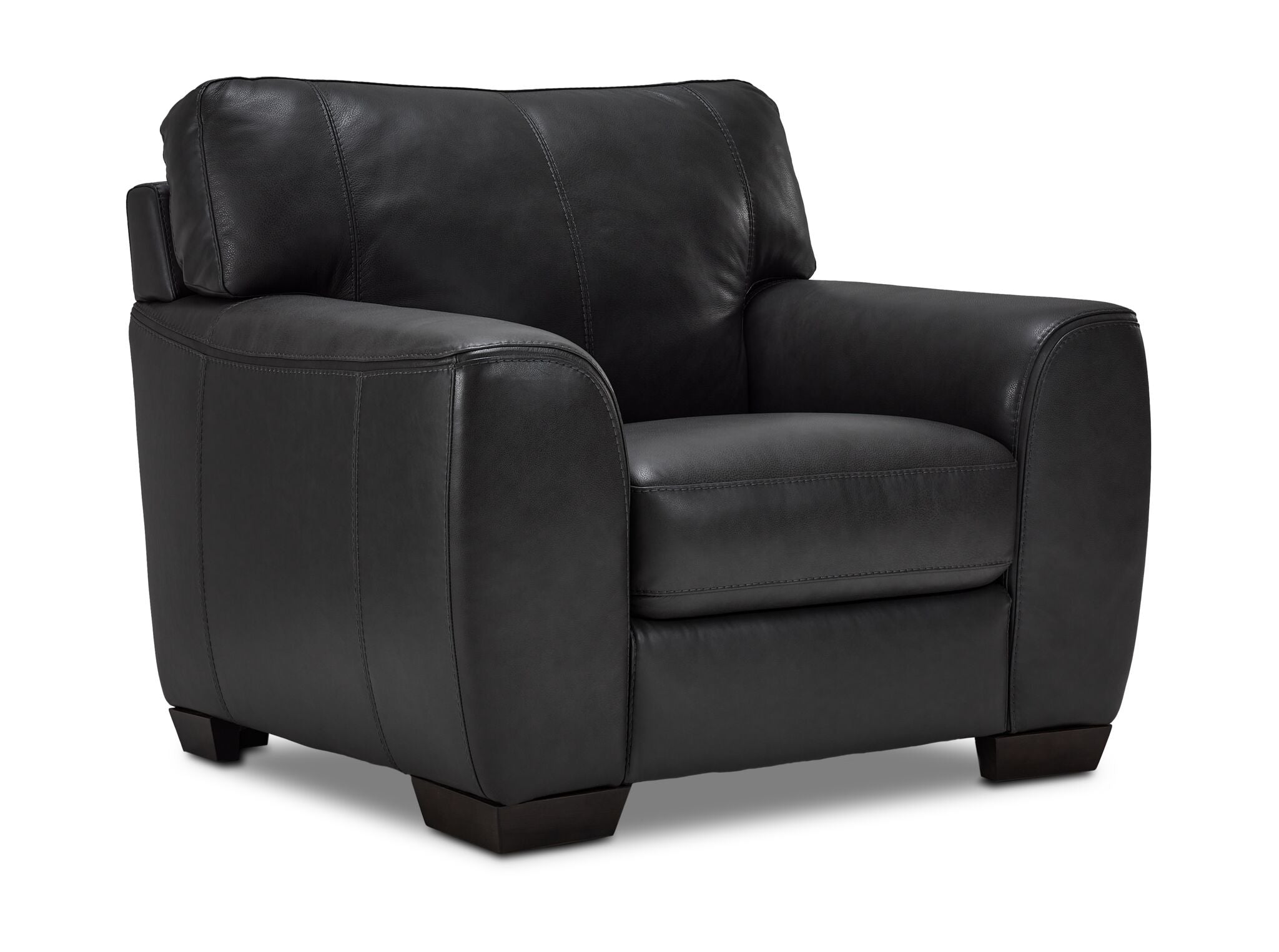 Halden Leather Sofa, Loveseat and Chair Set - Carbon Grey