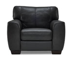 Halden Leather Chair - Carbon Grey