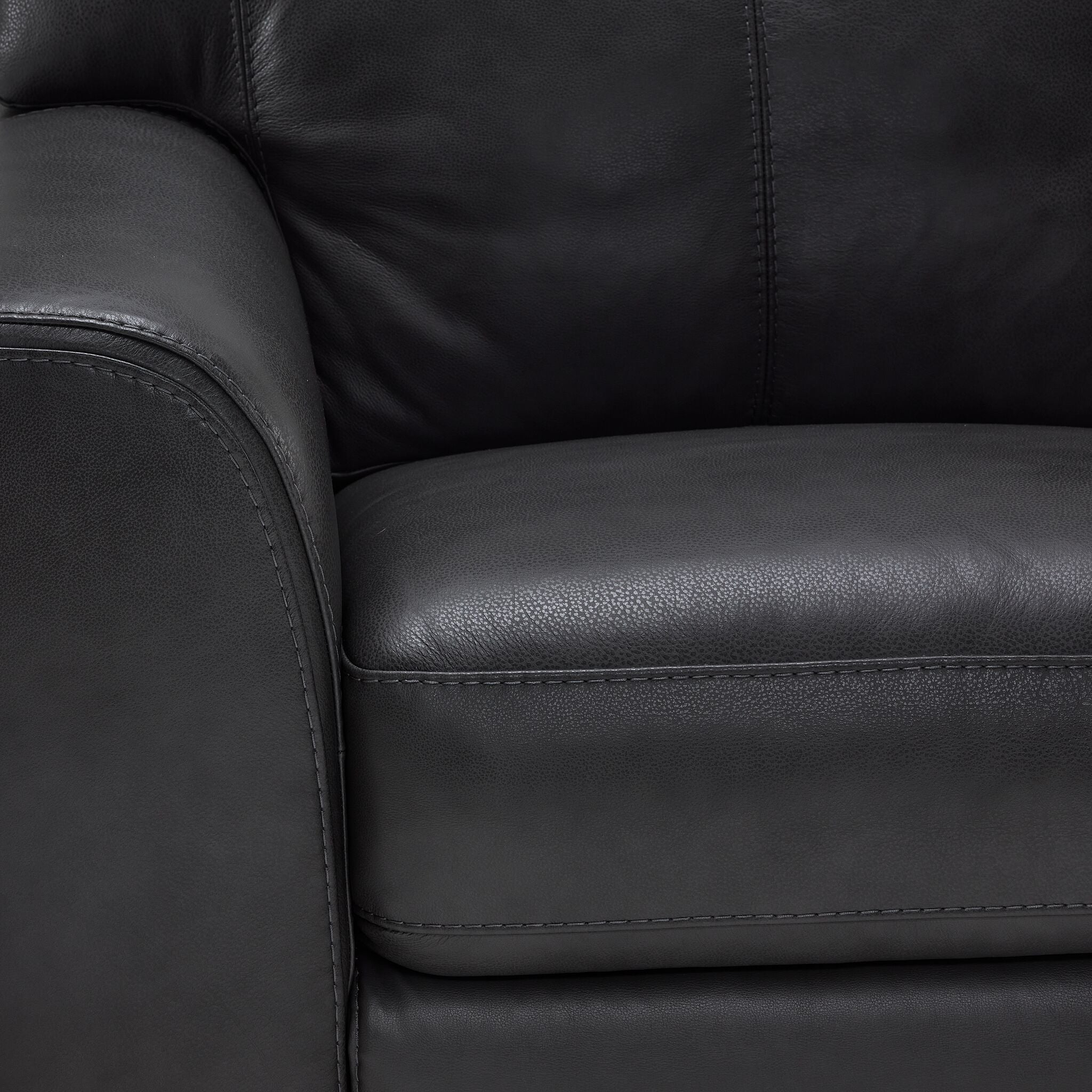 Halden Leather Sofa and Loveseat Set - Carbon Grey