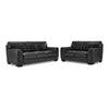 Halden Leather Sofa and Loveseat Set - Carbon Grey