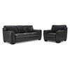 Halden Leather Sofa and Chair Set - Carbon Grey