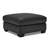Halden Leather Ottoman - Carbon Grey