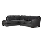 Halden Leather 2-Piece Sectional with Right Facing Chaise - Carbon Grey