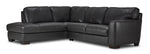 Halden Leather 2-Piece Sectional with Right Facing Chaise - Carbon Grey