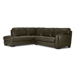 Halden Leather 2-Piece Sectional with Left Facing Chaise - Forest Green
