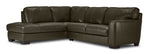 Halden Leather 2-Piece Sectional with Left Facing Chaise - Forest Green