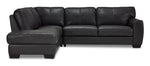 Halden Leather 2-Piece Sectional with Right Facing Chaise - Carbon Grey