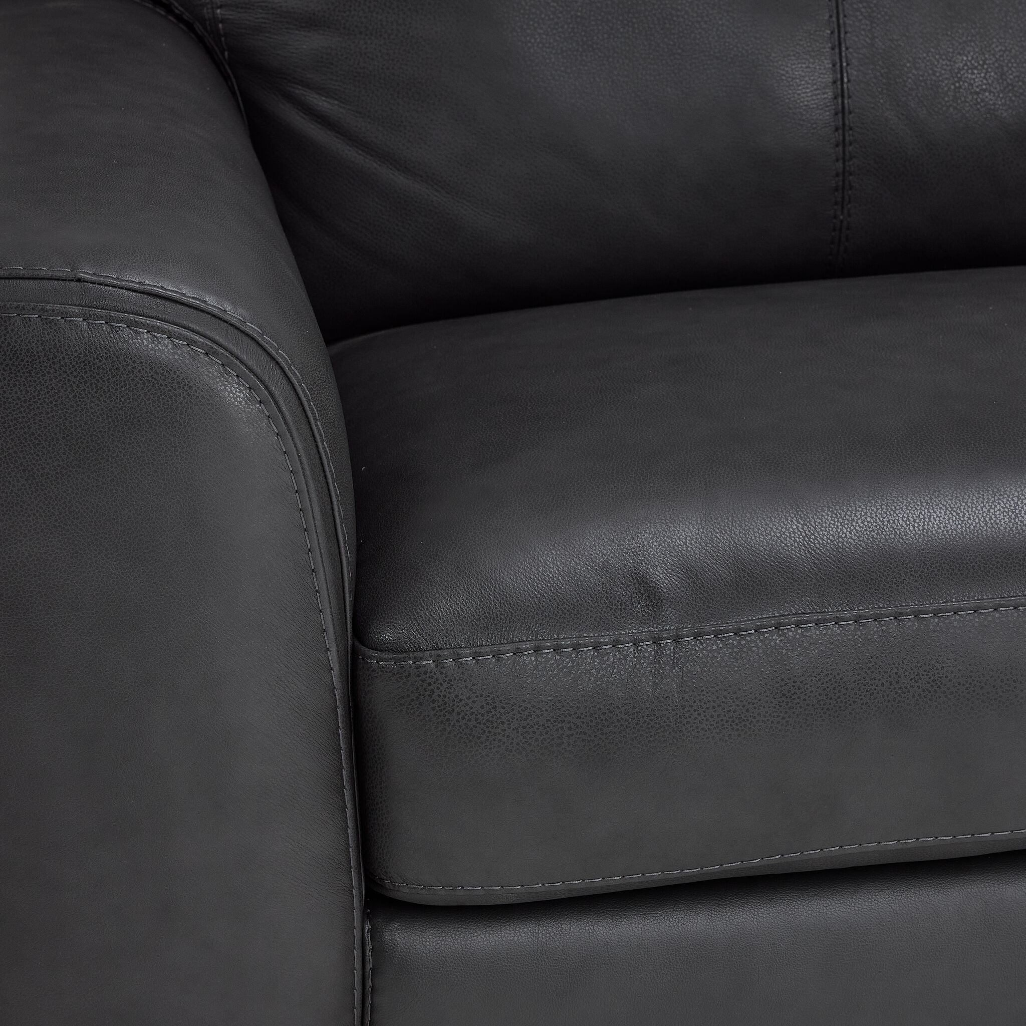 Halden Leather 2-Piece Sectional with Right Facing Chaise - Carbon Grey
