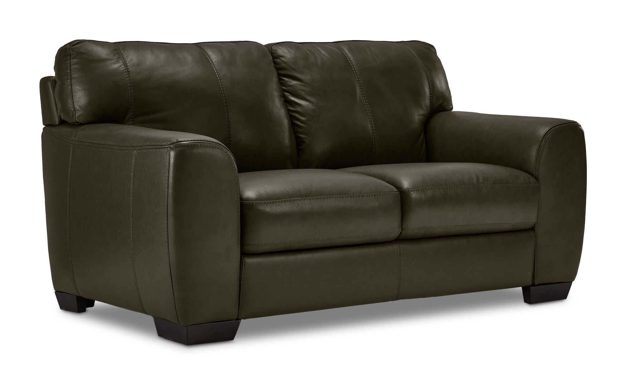 Halden Leather Sofa and Loveseat Set - Forest Green