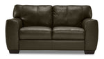 Halden Leather Loveseat - Forest Green