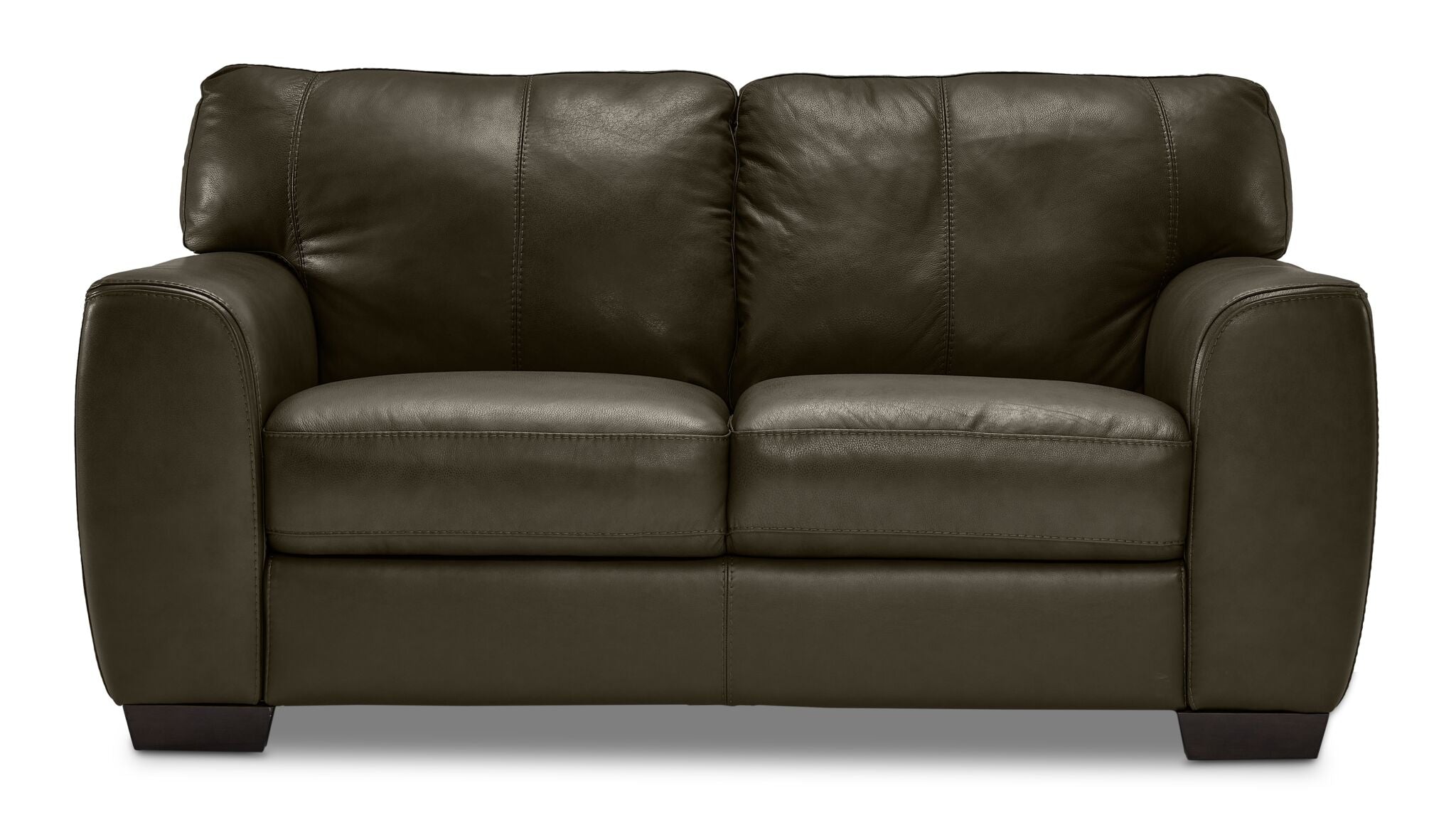 Halden Leather Loveseat - Forest Green