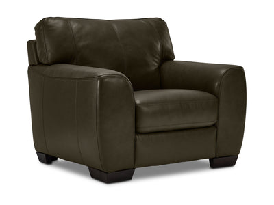 Halden Leather Chair - Forest Green