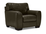 Halden Leather Chair - Forest Green