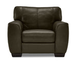 Halden Leather Chair - Forest Green