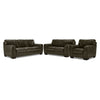 Halden Leather Sofa, Loveseat and Chair Set - Forest Green