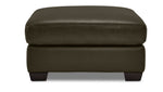 Halden Leather Ottoman - Forest Green