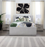 In Full Bloom - Hallie 3-Piece Full Upholstered Bed - Light Grey