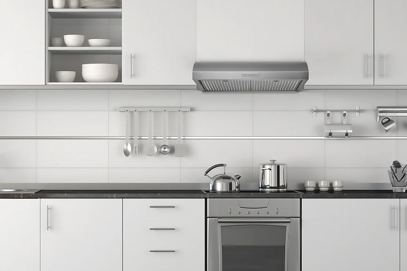 Hauslane Stainless Steel 30" 600 CFM Under Cabinet Range Hood - UC-B018SS-30