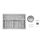 Hauslane Stainless Steel 42" 800 CFM Range Hood Insert - IN-R200SS-42