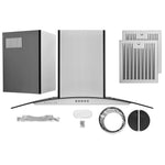 Hauslane Stainless Steel 36" 750 CFM Glass Wall Mount Range Hood - WM-600SS-36