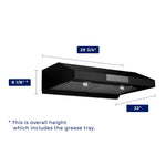 Hauslane Black Stainless Steel 30" 860 CFM Under Cabinet Range Hood - UC-PS18BSS-30