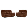 Haven Dual Power Reclining Sofa and Loveseat Set - Mocha
