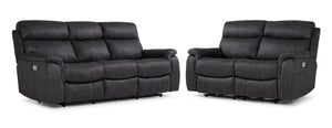 Haven Power Reclining Sofa and Loveseat Set - Grey