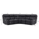 Haven 5-Piece Dual Power Reclining Sectional - Grey