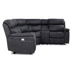 Haven 5-Piece Dual Power Reclining Sectional with Console - Grey
