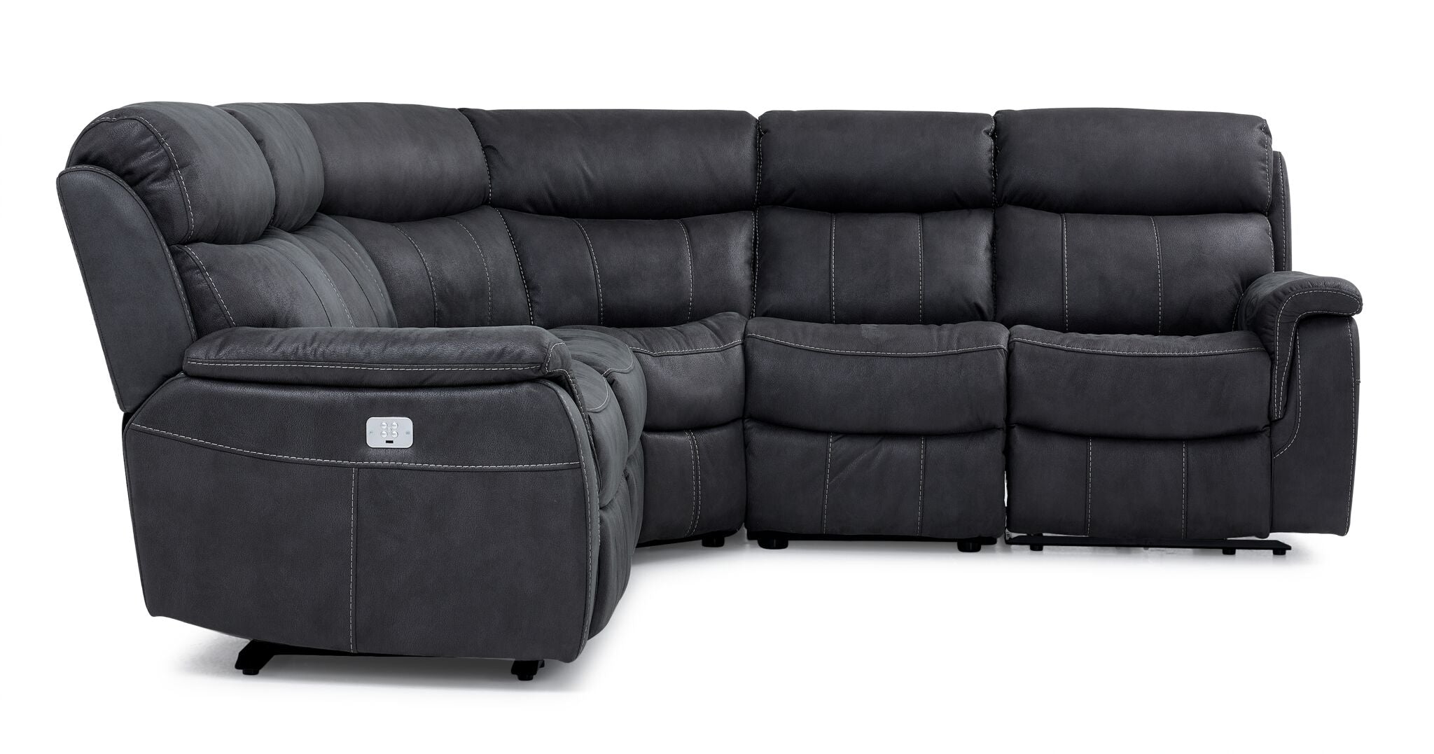 Haven 5-Piece Dual Power Reclining Sectional - Grey