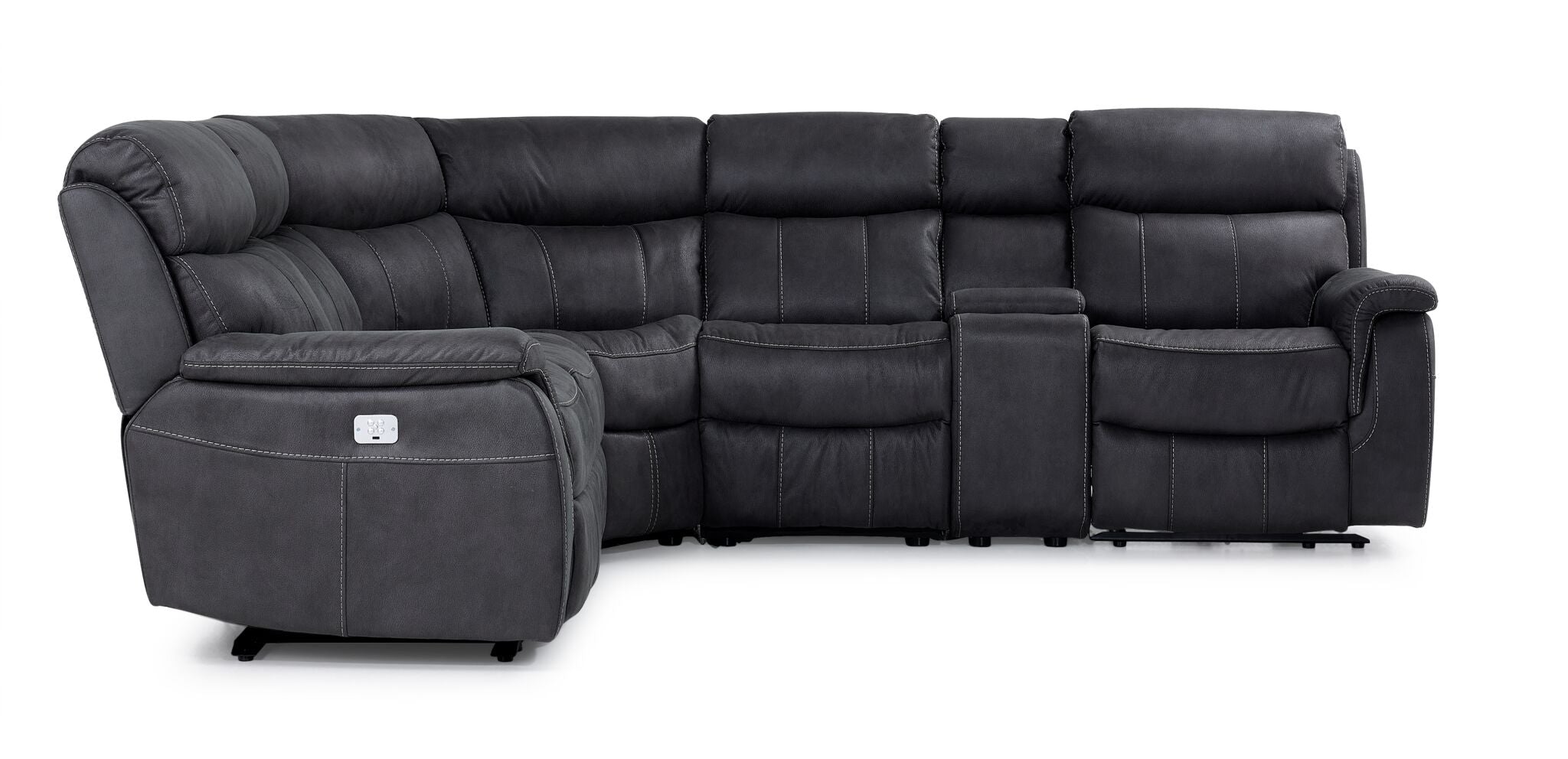 Haven 6-Piece Dual Power Reclining Sectional - Grey