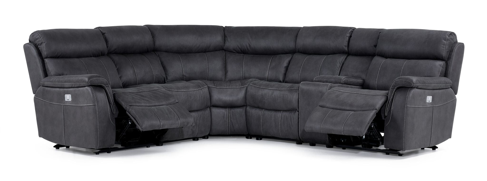 Haven 6-Piece Dual Power Reclining Sectional - Grey