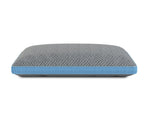 HealthGuard Active Charcoal Adjustable Pillow in grey with herringbone cover and blue breathable mesh border