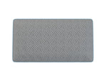 Top view of HealthGuard Active Charcoal Adjustable Pillow with grey herringbone cover and blue edge piping