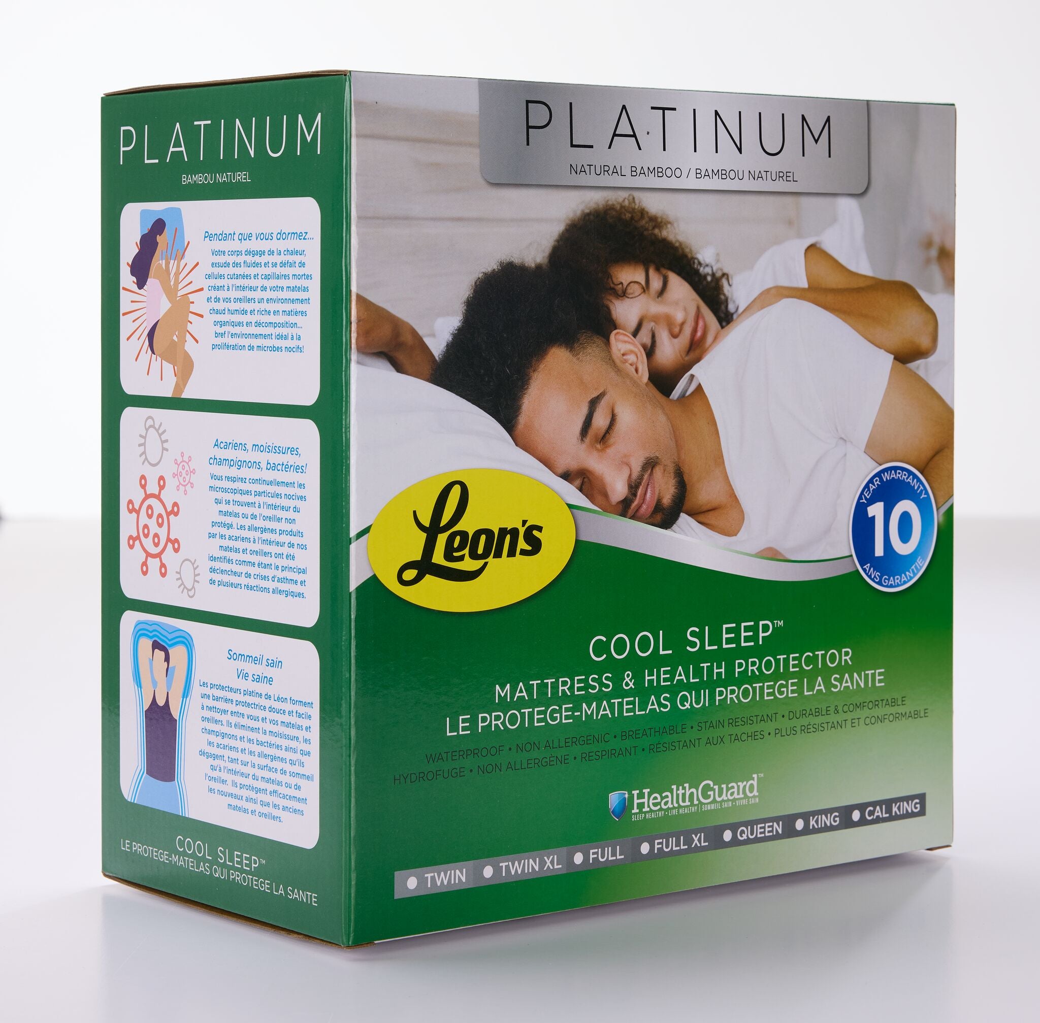 Platinum Twin Mattress Health Guard - Bamboo | Leon's