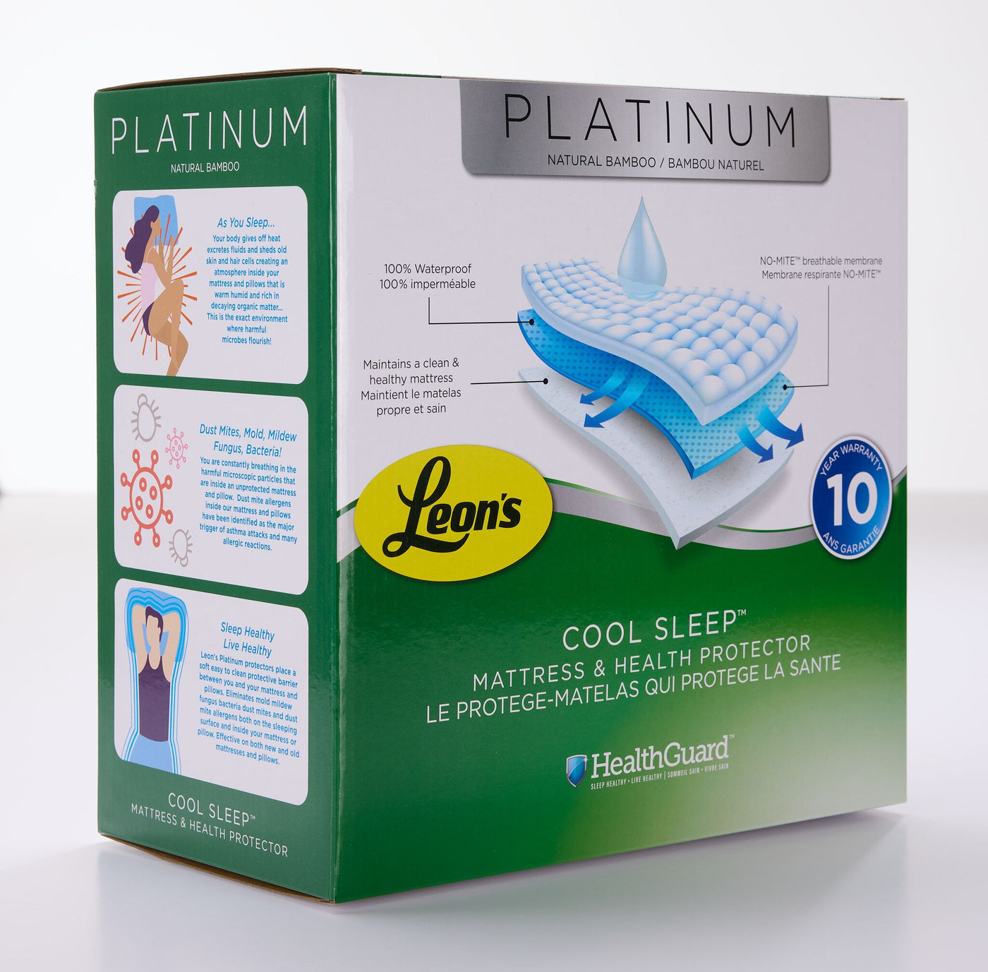 Platinum Queen Mattress Health Guard & Pillow Protectors - Bamboo