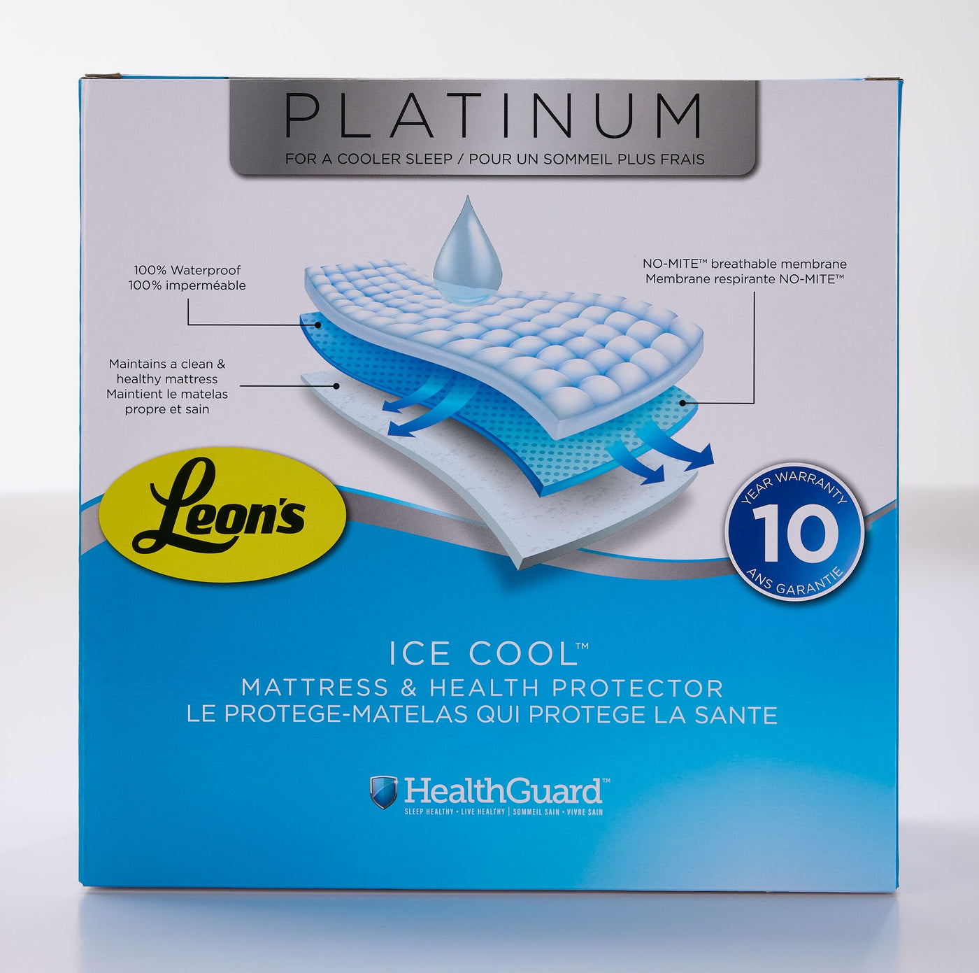 Platinum Queen Health Guard & Pillow Protectors Set - Ice Cool