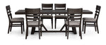 Hearst 7-Piece Extendable Trestle Dining Set - Dark Oak