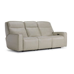 Henry Leather Triple Power Reclining Sofa, Loveseat and Chair Set - Ivory