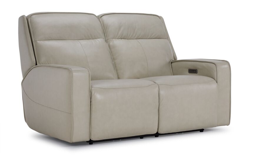 Henry Leather Triple Power Reclining Sofa, Loveseat and Chair Set - Ivory