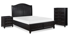 Herman 5-Piece King Storage Bed Package - Charcoal Brown