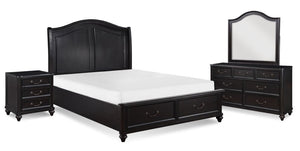 Herman 6-piece King Storage Bed Package - Charcoal Brown