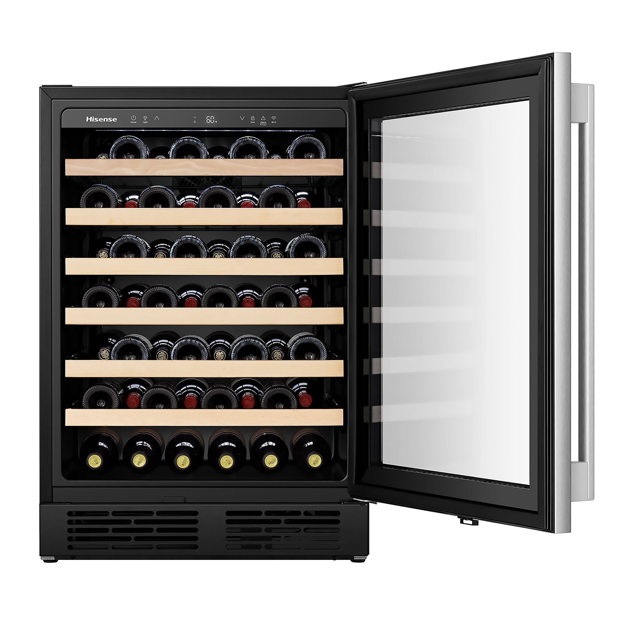 Hisense Stainless Steel Smart 54-Bottle Single Zone Wine Cooler